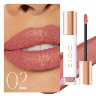 金屬亮絲液體口紅,持久防水唇彩啞光唇釉