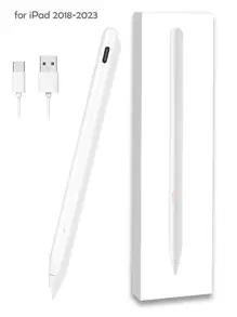 Stylus Pen Compatible With Apple IPad / IPad Pro / Air / Mini (2018-2023), A Substitute Compatible With Apple Pencil, With Tilt Bold Function, Palm Rejection & Magnetic Attach - Digital Power Display - White