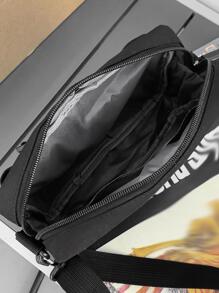 多功能轻便时尚男士黑色斜挎包单肩包单肩包休闲包学生新生侧包方形包节日旅行必备品夏季男友礼物大学包父亲节礼物爸爸返校多功能宿舍单肩包男士包斜挎包侧包学生秋季信使包老款万圣节圣诞尖叫男包冬季男包时尚休闲感恩节包手提包腰包骑行包腰包健身包 - 黑色 - 查看 4