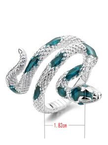 Snake Design Wrap Ring - Green Drip Ring - View 3