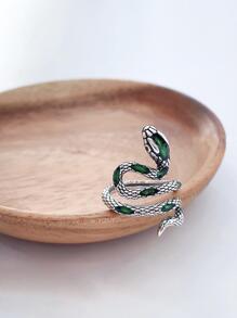 Snake Design Wrap Ring - Green Drip Ring - View 2