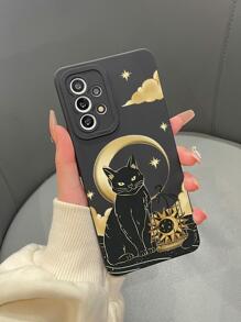 1 件哑光 TPU 硅胶猫图案手机壳适用于 Apple iPhone、三星 Galaxy A/S 系列、小米 Redmi Note、OPPO A/Reno、INFINIX 手机、随机相机切口设计 - 彩色 - 查看 2