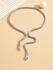 Snake Design Arm Cuff - Silver - View 3