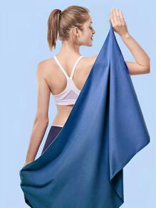 Synthetic Fiber Solid Color Quick Dry Sport Towel - Blue - View 1