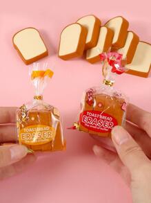 4 cái/bộ Ngẫu nhiên Mini Bánh mỳ Thiết kế Cục tẩy , Phim hoạt hình dễ thương Mini Bánh mì nướng Hình dạng Cao su Cục tẩy Văn phòng phẩm - Nhiều màu - Xem 4