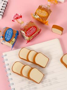 4 cái/bộ Ngẫu nhiên Mini Bánh mỳ Thiết kế Cục tẩy , Phim hoạt hình dễ thương Mini Bánh mì nướng Hình dạng Cao su Cục tẩy Văn phòng phẩm - Nhiều màu - Xem 6
