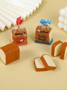 4 cái/bộ Ngẫu nhiên Mini Bánh mỳ Thiết kế Cục tẩy , Phim hoạt hình dễ thương Mini Bánh mì nướng Hình dạng Cao su Cục tẩy Văn phòng phẩm - Nhiều màu - Xem 3