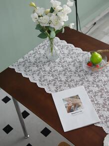 1 pieza Bandera rosa & con encaje con bordado decorativo mesa - Blanco - Ver 4