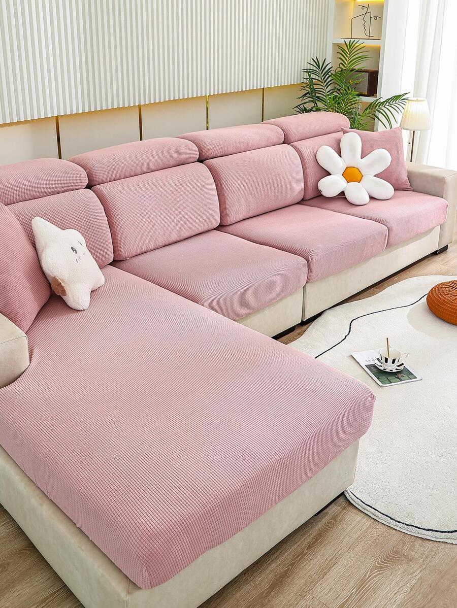 1 Vỏ bọc đệm sofa chống trượt đơn giản hiện đại, thích hợp cho tất cả các mùa - Hồng - Xem 1