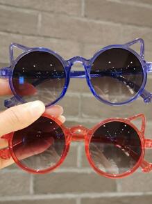 1入組可愛嬰兒貓耳形狀太陽眼鏡 - 白色 - 查看 3