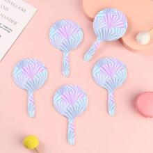 Espejo cosmético, espejo de mango portátil, espejo de mano para maquillaje, espejo portátil redondo, mini espejo - Multicolor - Ver 1