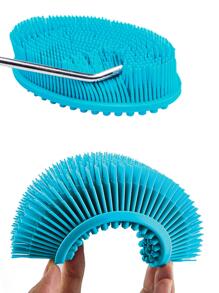 1 Bàn chải tắm toàn thân bằng silicon mềm 2 trong 1 - Màu xanh lam - Xem 5