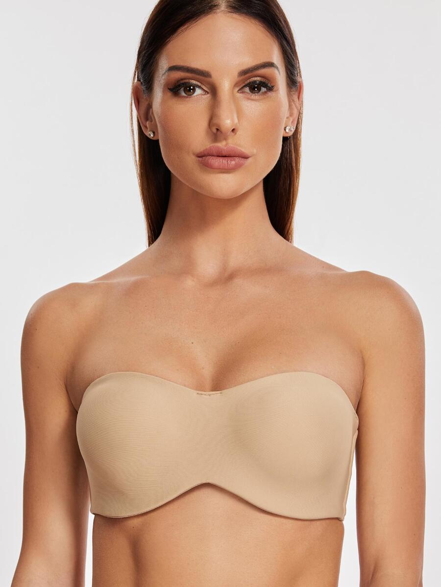 Strapless Wireless Bra - Apricot - View 1