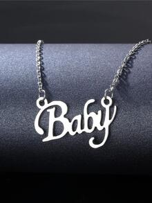 1 chiếc dây chuyền khắc tên bằng thép không gỉ dành cho nữ, có thể khắc chữ cái theo yêu cầu. - Bạc - Xem 4