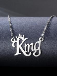 1 chiếc dây chuyền khắc tên bằng thép không gỉ dành cho nữ, có thể khắc chữ cái theo yêu cầu. - Bạc - Xem 3