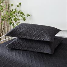 3 Piece Dark Grey Daybed Cover Set Twin Reversible Cozy Daybed Bedding Sets Double Sided Quilting Bedspread Coverlet Geometric Print Day Bed Cover All Season for Twin Bed with 2 Standard Shams,39"x75 - 黑色 - 查看 4