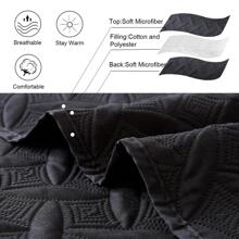 3 Piece Dark Grey Daybed Cover Set Twin Reversible Cozy Daybed Bedding Sets Double Sided Quilting Bedspread Coverlet Geometric Print Day Bed Cover All Season for Twin Bed with 2 Standard Shams,39"x75 - 黑色 - 查看 3
