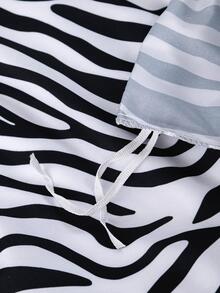 3 cái/bộ Bộ Chăn Ga Gối Họa Tiết Ngựa Vằn, 1 Vỏ Chăn Và 2 Vỏ Gối, Bộ Ga Giường Vải Gia Đình Hiện Đại - Đen và trắng - Xem 8