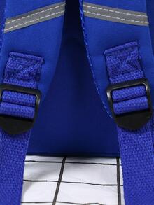 Niños Mochila clásica cosmonauta & con estampado de letra correa ajustable adorno cremallera dulce - Multicolor - Ver 4