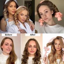 1入組無熱捲髮器適合長髮過夜，女式女孩絲帶發棒，無熱絲捲髮帶，軟泡沫捲髮器，自然頭髮捲髮帶”