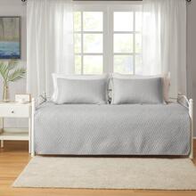 3 Piece Dark Grey Daybed Cover Set Twin Reversible Cozy Daybed Bedding Sets Double Sided Quilting Bedspread Coverlet Geometric Print Day Bed Cover All Season for Twin Bed with 2 Standard Shams,39"x75 - 淺灰色 - 查看 1