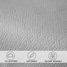 3 Piece Dark Grey Daybed Cover Set Twin Reversible Cozy Daybed Bedding Sets Double Sided Quilting Bedspread Coverlet Geometric Print Day Bed Cover All Season for Twin Bed with 2 Standard Shams,39"x75 - 淺灰色 - 查看 6