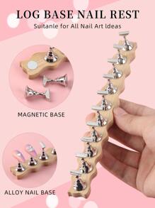 10pcs Fake Nail Stand & 1pc Magnetic Base Holder