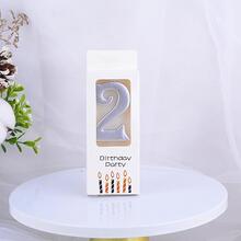 1 nến bánh sinh nhật hình số - Bạc - Xem 5