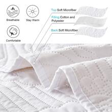 3 Piece Dark Grey Daybed Cover Set Twin Reversible Cozy Daybed Bedding Sets Double Sided Quilting Bedspread Coverlet Geometric Print Day Bed Cover All Season for Twin Bed with 2 Standard Shams,39"x75 - 白色 - 查看 3