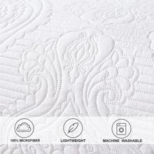 3 Piece Dark Grey Daybed Cover Set Twin Reversible Cozy Daybed Bedding Sets Double Sided Quilting Bedspread Coverlet Geometric Print Day Bed Cover All Season for Twin Bed with 2 Standard Shams,39"x75 - 白色 - 查看 6