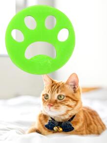 1pc Cartoon Paw Design Pet Hair Removal Tool For Dog And Cat For All Season - Green - View 1