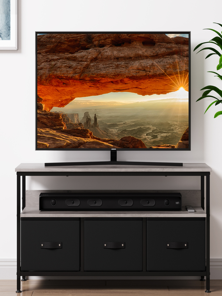 55 Inch TV Stand Dresser with 3 Storage Drawers and Shelves