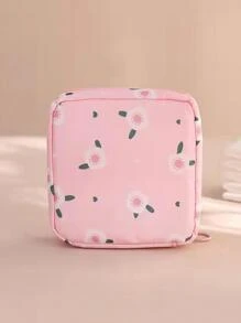 1pc Cartoon Print Sanitary Pad Storage Bag - Pink - View 1