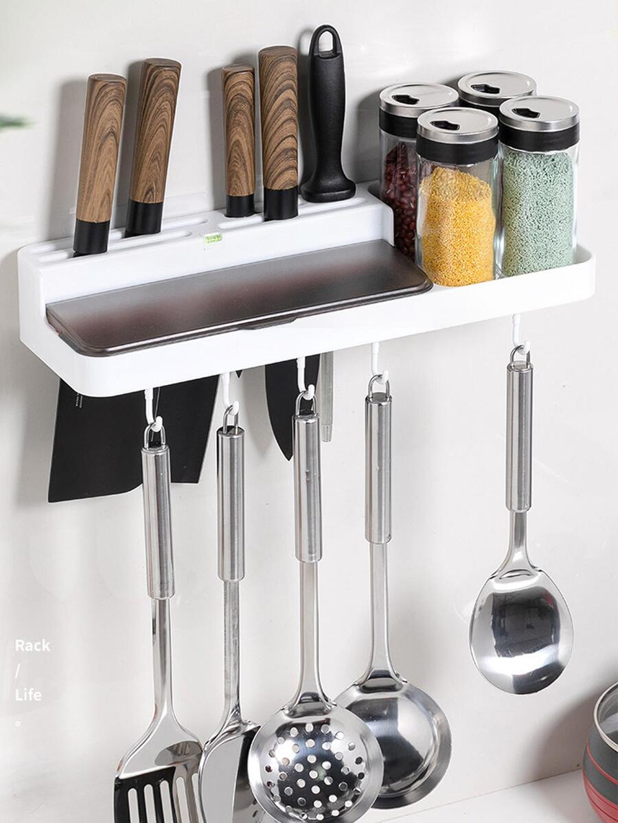 1 pieza Utensilio de cocina Estante organizador Gancho - Blanco - Ver 1