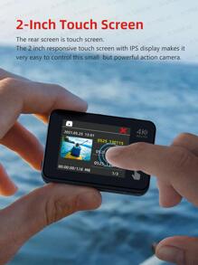 Camera hành động AXNEN AX8 4K 60FPS 20MP với màn hình cảm ứng Vlog Camera chống nước dưới nước Video Ổn định EIS Camera mũ bảo hiểm zoom 8X (Bộ phụ kiện có điều khiển từ xa) - Đen và trắng - Xem 7