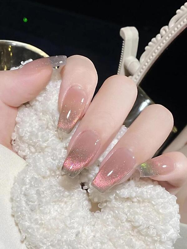 Vernis À Ongles Yeux De Chat gel , Brillant Argent Brillant Polonais