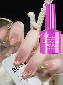 Misscheering 貓眼凝膠指甲油，亮銀色閃光拋光劑，美人魚全息紫色閃光美甲 UV LED 浸泡指甲磁性凝膠拋光劑指甲藝術 DIY 適合沙龍在家 - 彩色 - 查看 4