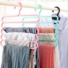 1入組5層彩色魔術長褲架,長褲架,圍巾系帶架,衣架,圍巾架,系帶架,衣櫃收納人工製品 - 彩色 - 查看 2