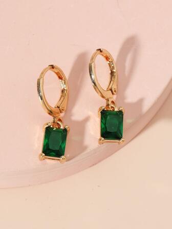 2pcs/set Cubic Zirconia Decor drop Earrings