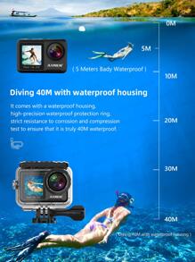 Camera hành động AXNEN AX8 4K 60FPS 20MP với màn hình cảm ứng Vlog Camera chống nước dưới nước Video Ổn định EIS Camera mũ bảo hiểm zoom 8X (Bộ phụ kiện có điều khiển từ xa) - Đen và trắng - Xem 5