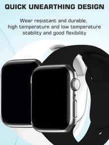 3入組/套黑色和白色時尚矽膠錶帶38cm/40mm/41mm/42mm/44mm/45mm/49mm,適用於Apple WatchSE/8/7/6/5/4/3/2/1 - 彩色 - 查看 5