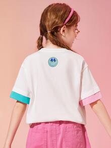 Tops con gái Hoạt hình Lá thư Giải trí - trắng - Xem 3