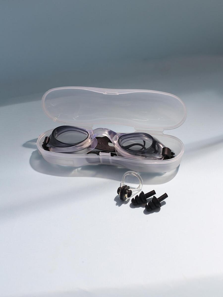 NOVDEARM 5pcs Swimming Goggles Set With Storage Case, Beach Essentials, Beach Accessories, Pool Float - Black - View 1