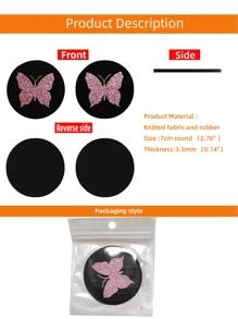 MEIKAXIU 2 piezas Posavasos de coche brillante con patrón de mariposa - Rosa Pálido - Ver 5