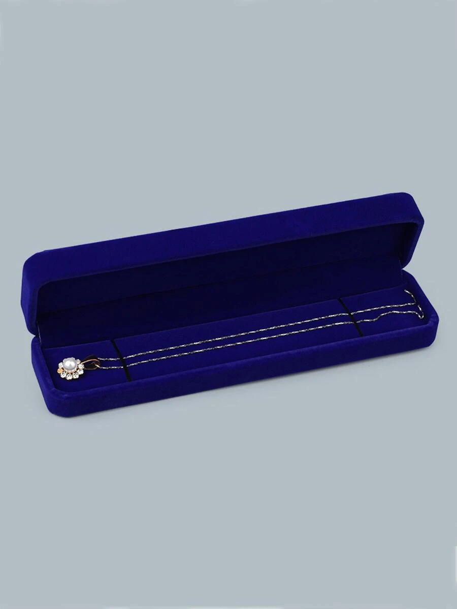 Sapphire Blue Velvet Jewelry Box Necklace Box Gift Box (box Only) - Royal Blue - View 1