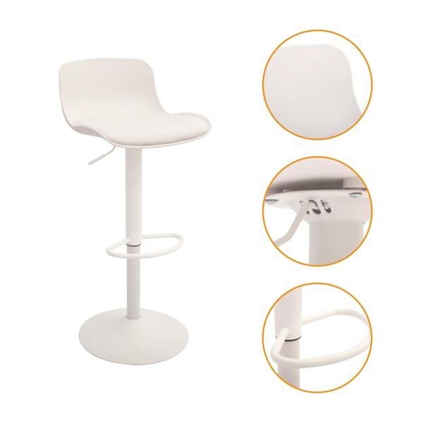 Modern Design Bar Stools Set of 2,with Adjustable Height and 360°Swivel, Ergonomic Streamlined
