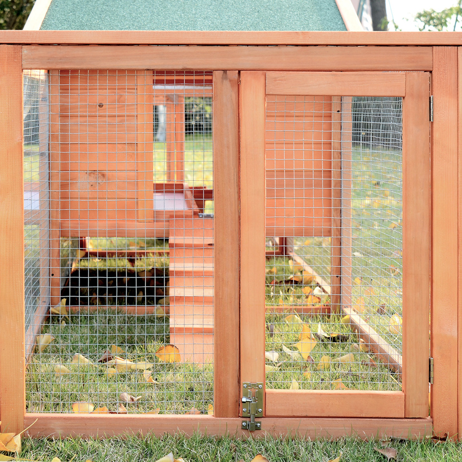 PawHut 122" Large Wooden Rabbit Hutch Bunny Hutch 2Story Pet House
