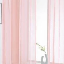 قطعة واحدة ستارة زهرية شفافة بخيوط زهرية ثابتة بجيب للعصا