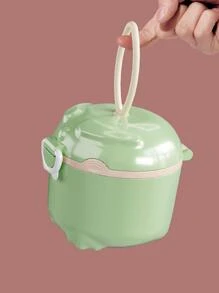 1pc Random Color Portable Milk Powder Container, Airtight Infant Food Storage Box With Compartments For Outside