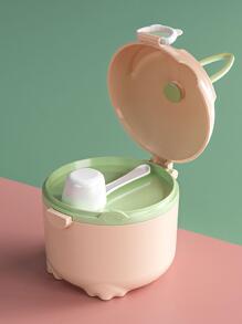 1pc Random Color Portable Milk Powder Container, Airtight Infant Food Storage Box With Compartments For Outside